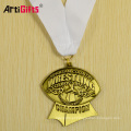 A medalha de cobre milagrosa da raça do corredor de maratona 5K de Europa do metal com fita drapeja